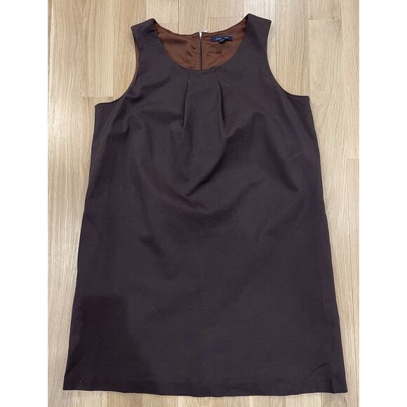 Land’s End Lined Sheath Dress Women's Size 16 Dark Brown Sleeveless - Picture 1 of 8